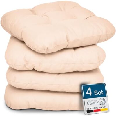 Beautissu set van 4 Zitkussens 40x40 cm Lisa Comfortabel stoelkussen stoelpads zitkussen met 8 cm vulling Zacht eetkamer stoel bank kussen in Natuur 40x40cm nature coussin de 8cm pour les chaises de jardin rembourrage galette intérieures assise Lisa Beautissu set van 4 Zitkussens 40x40 cm Lisa Comfortabel stoelkussen stoelpads zitkussen met 8 cm vulling Zacht eetkamer stoel bank kussen in Natuur 40x40cm nature coussin de 8cm pour les chaises de jardin rembourrage galette intérieures assise Lisa