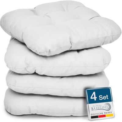 Beautissu set van 4 Zitkussens 40x40 cm Lisa Comfortabel stoelkussen stoelpads zitkussen met 8 cm vulling Zacht eetkamer stoel bank kussen in Wit 40x40cm blanc en mousse de 8cm pour les chaises de jardin Coussin rembourrage galette doux résistants robus Beautissu set van 4 Zitkussens 40x40 cm Lisa Comfortabel stoelkussen stoelpads zitkussen met 8 cm vulling Zacht eetkamer stoel bank kussen in Wit 40x40cm blanc en mousse de 8cm pour les chaises de jardin Coussin rembourrage galette doux résistants robus