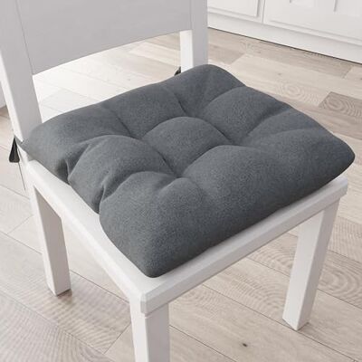 PETTI Artigiani Italiani Kussens voor keukenstoel, set van 6 kussens voor keukenstoelen, keukenstoelhoezen van katoen met veters, donkergrijs, 100% Made in Italy PETTI Artigiani Italiani Kussens voor keukenstoel, set van 6 kussens voor keukenstoelen, keukenstoelhoezen van katoen met veters, donkergrijs, 100% Made in Italy