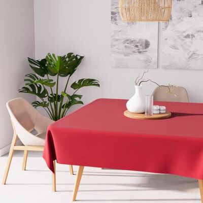 Soleil d'ocre Soleil d'okre, Alix vierkant anti-vlek tafelkleed, polyester, rood, 180 x 180 cm Soleil d'ocre Soleil d'okre, Alix vierkant anti-vlek tafelkleed, polyester, rood, 180 x 180 cm