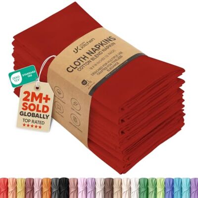 Utopia Kitchen Katoenen servetten 12 Pak (46 x 46 cm) Zacht en Comfortabel Duurzame Hotel Kwaliteit Ideaal voor Evenementen en Regelmatig Thuisgebruik, Rood Utopia Kitchen Katoenen servetten 12 Pak (46 x 46 cm) Zacht en Comfortabel Duurzame Hotel Kwaliteit Ideaal voor Evenementen en Regelmatig Thuisgebruik, Rood