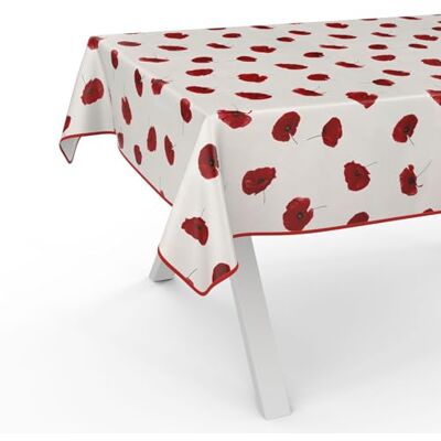 ANRO Wasdoek tafelkleed, afwasbaar tuintafelkleed, waterdicht, 90 x 130 cm, met zoomrand (klaprozen) ANRO Wasdoek tafelkleed, afwasbaar tuintafelkleed, waterdicht, 90 x 130 cm, met zoomrand (klaprozen)