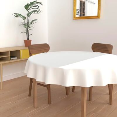 Soleil d'ocre , Alix Rond vlekbestendig tafelkleed, polyester, wit, Diameter 300 cm Soleil d'ocre , Alix Rond vlekbestendig tafelkleed, polyester, wit, Diameter 300 cm