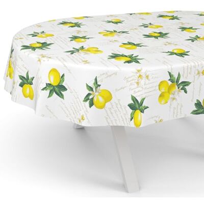 ANRO Afwasbaar tafelzeil, rond, ovaal, rechthoekig, ovaal, met afgesneden rand, motief citroenen, 180 x 140 cm ANRO Afwasbaar tafelzeil, rond, ovaal, rechthoekig, ovaal, met afgesneden rand, motief citroenen, 180 x 140 cm