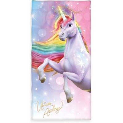 Herding Unicorn Academy Fluwelen handdoek, eenhoorn, 75 x 150 cm, 100% katoen Herding Unicorn Academy Fluwelen handdoek, eenhoorn, 75 x 150 cm, 100% katoen