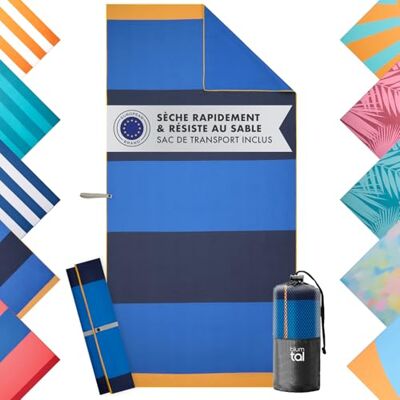 Blumtal Strandhanddoek XXL 90 x 190 cm compacte microvezel handdoek sneldrogende strandhanddoeken XXL strandlaken sporthanddoek grote strandhanddoek blauw gestreept Blumtal Strandhanddoek XXL 90 x 190 cm compacte microvezel handdoek sneldrogende strandhanddoeken XXL strandlaken sporthanddoek grote strandhanddoek blauw gestreept
