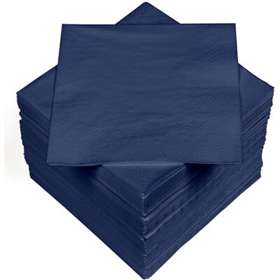 Heku 30241-18: 100 effen papieren servetten, 3-laags, 33 x 33 cm, donkerblauw Heku 30241-18: 100 effen papieren servetten, 3-laags, 33 x 33 cm, donkerblauw