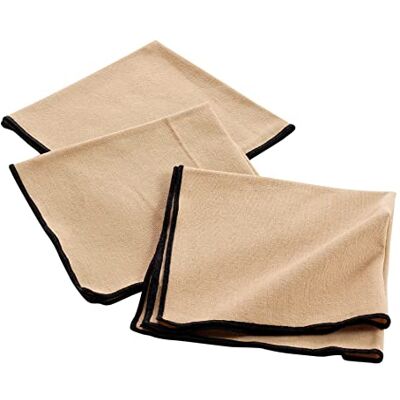 Douceur d'Intérieur 3 servetten, 40 x 40 cm, katoen, effen, mistraline, beige Douceur d'Intérieur 3 servetten, 40 x 40 cm, katoen, effen, mistraline, beige