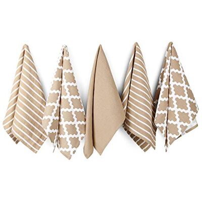 Penguin Home Katoen Theedoek 5-Delig Set, Beige Penguin Home Katoen Theedoek 5-Delig Set, Beige