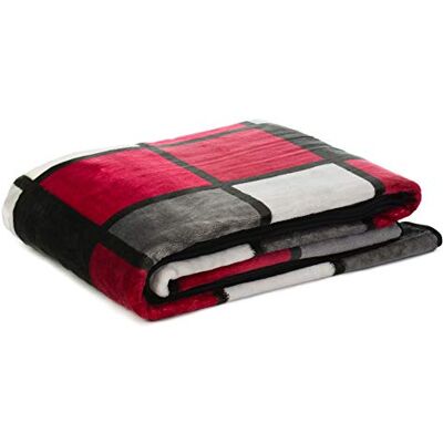 Gözze Cashmere Feeling deken, polyester, rood/bordeaux/zwart/wit, 150 x 200 cm Gözze Cashmere Feeling deken, polyester, rood/bordeaux/zwart/wit, 150 x 200 cm