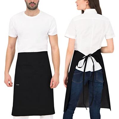 PALLTEX GAVROCHE Kort keukenschort voor dames en heren, kort schort voor koken, knutselen, schilderen, bakken, zwart, eenheidsmaat Eén maat PALLTEX GAVROCHE Kort keukenschort voor dames en heren, kort schort voor koken, knutselen, schilderen, bakken, zwart, eenheidsmaat Eén maat