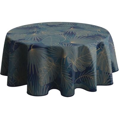 Le linge de Jules Olinda Tafelkleed, vuilafstotend, blauw, rond, 160 cm Le linge de Jules Olinda Tafelkleed, vuilafstotend, blauw, rond, 160 cm