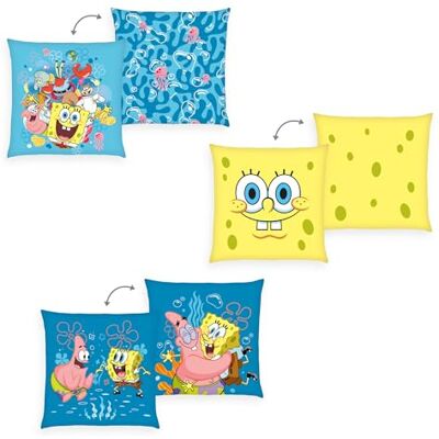 Herding Set van 3 sierkussens, SpongeBob 40 x 40 cm om te knuffelen en te decoreren, polyester, meerkleurig Herding Set van 3 sierkussens, SpongeBob 40 x 40 cm om te knuffelen en te decoreren, polyester, meerkleurig