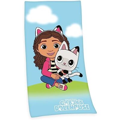 Herding Gabby's Dollhouse fluwelen handdoek, 75 x 150 cm, 100% katoen, fluweel Herding Gabby's Dollhouse fluwelen handdoek, 75 x 150 cm, 100% katoen, fluweel