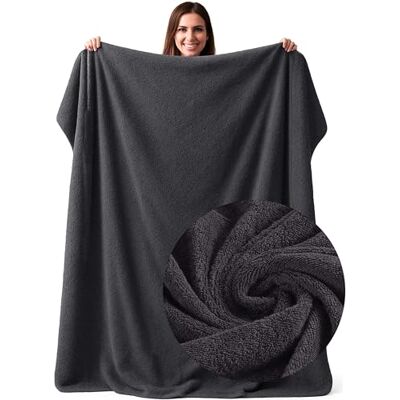 CalmyBEACH XXL badstof strandhanddoek 150 x 200 cm grote badhanddoek 100% katoen zwart CalmyBEACH XXL badstof strandhanddoek 150 x 200 cm grote badhanddoek 100% katoen zwart