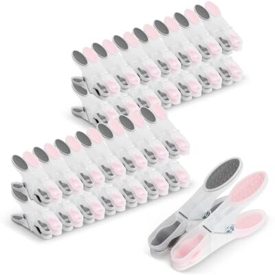 Romon Bucatos 60 stuks plastic wasknijpers voor strandhanddoek, winddicht, voor handdoeken, dekens, lakens, kleding Romon Bucatos 60 stuks plastic wasknijpers voor strandhanddoek, winddicht, voor handdoeken, dekens, lakens, kleding