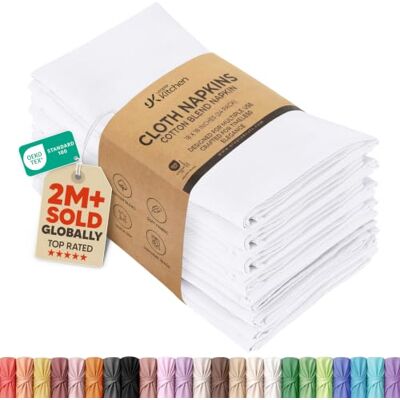 Utopia Kitchen Doek Servetten, 12 stuks, wit, 50 x 50 cm, katoenmix, wasbaar en herbruikbaar, tafelservetten, voor hotel, lunch, restaurant, bruiloften, evenementen en feestjes Utopia Kitchen Doek Servetten, 12 stuks, wit, 50 x 50 cm, katoenmix, wasbaar en herbruikbaar, tafelservetten, voor hotel, lunch, restaurant, bruiloften, evenementen en feestjes