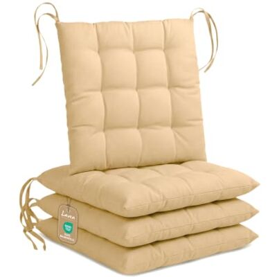 Lavea ® Set van 4 stoelkussens, 40 x 40 cm, zand Stoelkussens met bevestigingen, wasbaar en comfortabel, voor binnen, keuken, tuin, balkon en terras Lavea ® Set van 4 stoelkussens, 40 x 40 cm, zand Stoelkussens met bevestigingen, wasbaar en comfortabel, voor binnen, keuken, tuin, balkon en terras
