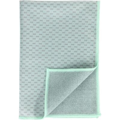 WENKO Miko Set van 2 microvezel theedoeken om te drogen en te polijsten, absorberend en sneldrogend, samenstelling 80% polyester, 20% polyamide, 40 x 60 cm, grijs/groen WENKO Miko Set van 2 microvezel theedoeken om te drogen en te polijsten, absorberend en sneldrogend, samenstelling 80% polyester, 20% polyamide, 40 x 60 cm, grijs/groen