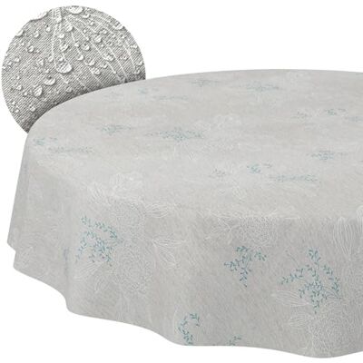 ANRO Tafelkleed van katoen, polyester, wasbaar, onderhoudsvriendelijk, rond, ovaal, rechthoekig, Japondi, grijs, rond, 140 cm, met snijrand ANRO Tafelkleed van katoen, polyester, wasbaar, onderhoudsvriendelijk, rond, ovaal, rechthoekig, Japondi, grijs, rond, 140 cm, met snijrand