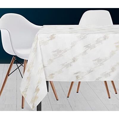Soleil d'ocre Comete tafelkleed, polyester, wit, 140 x 300 cm Soleil d'ocre Comete tafelkleed, polyester, wit, 140 x 300 cm