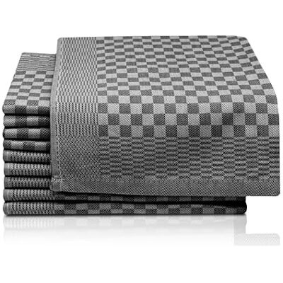 ZOLLNER Set van 10 theedoeken, katoen, ca. 46 x 70 cm, 220 g/m², zwart ZOLLNER Set van 10 theedoeken, katoen, ca. 46 x 70 cm, 220 g/m², zwart