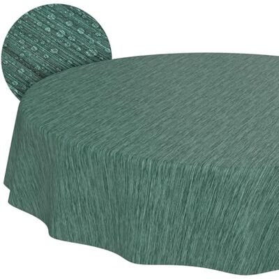 ANRO Afwasbaar tafelzeil, rond, afgesneden rand, linnenlook, textiellook, donkergroen, tuintafelkleed ANRO Afwasbaar tafelzeil, rond, afgesneden rand, linnenlook, textiellook, donkergroen, tuintafelkleed