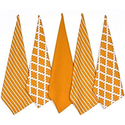 Penguin Home ® Theedoeken, 100% katoen, oker, set van 5 keukendoeken, stijlvolle keukendoeken, zacht en duurzaam, machinewasbaar, puur katoen Penguin Home ® Theedoeken, 100% katoen, oker, set van 5 keukendoeken, stijlvolle keukendoeken, zacht en duurzaam, machinewasbaar, puur katoen