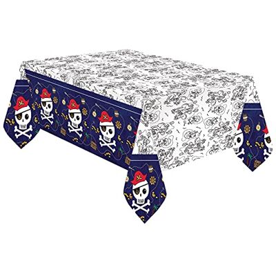 amscan 9909914 tafelkleed van piratenpapier, 120 x 180 cm, schatkaart om in te kleuren, tafeldecoratie, kinderverjaardag, themafeest amscan 9909914 tafelkleed van piratenpapier, 120 x 180 cm, schatkaart om in te kleuren, tafeldecoratie, kinderverjaardag, themafeest