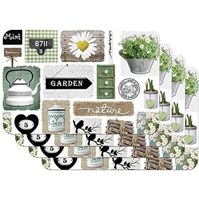 Venilia Garden 59102 placemat, 45 x 30 cm, 4-delig, antislip, hittebestendig, van polypropyleen Venilia Garden 59102 placemat, 45 x 30 cm, 4-delig, antislip, hittebestendig, van polypropyleen