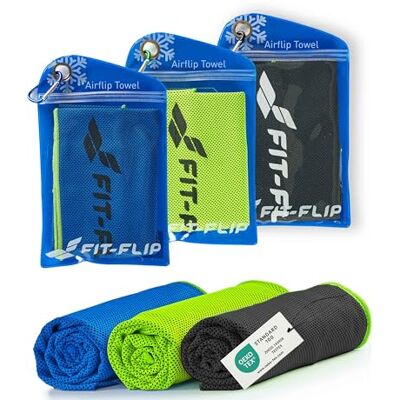 Fit-Flip Koeldoek set van 3 100 x 30 cm, microvezel sporthanddoek, verkoelend, koeldoek, Airflip cooling towel, microvezel handdoek – Kleur: Zwart-Groen, Groen, Donkerblauw-Groen, Afmetingen: 100 x 30 cm Fit-Flip Koeldoek set van 3 100 x 30 cm, microvezel sporthanddoek, verkoelend, koeldoek, Airflip cooling towel, microvezel handdoek – Kleur: Zwart-Groen, Groen, Donkerblauw-Groen, Afmetingen: 100 x 30 cm