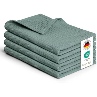 Blumtal Keukentheedoek, 50 x 70 cm, 4 stuks, katoen, 100% theedoeken, wafeldoek, machinewasbaar op 60 °C, theedoek, theedoek, keukenhanddoek, absorberend, tafellinnen, groen Blumtal Keukentheedoek, 50 x 70 cm, 4 stuks, katoen, 100% theedoeken, wafeldoek, machinewasbaar op 60 °C, theedoek, theedoek, keukenhanddoek, absorberend, tafellinnen, groen