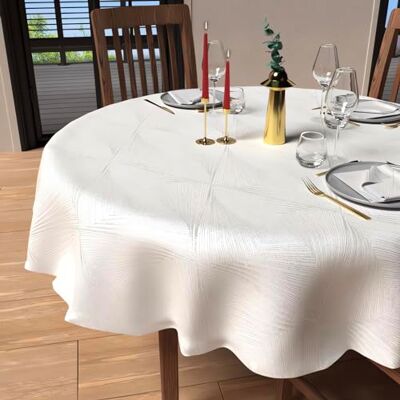 Soleil d'ocre , Luxury Tafelkleed, rond, vuilafstotend, diameter 180 cm, polyester, wit Soleil d'ocre , Luxury Tafelkleed, rond, vuilafstotend, diameter 180 cm, polyester, wit