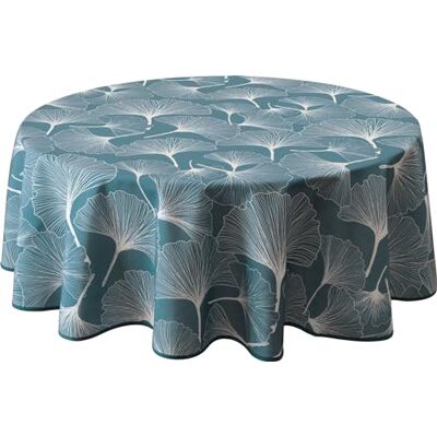 Le linge de Jules Biloba Tafelkleed, vuilafstotend, blauw, rond, 160 cm Le linge de Jules Biloba Tafelkleed, vuilafstotend, blauw, rond, 160 cm