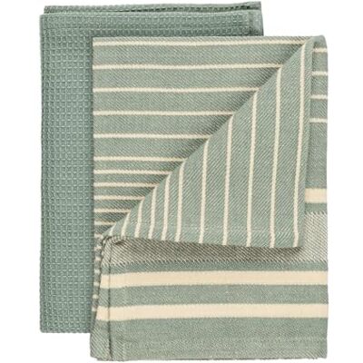 WENKO Theedoek Mod. Tito theedoekenset, absorberend, sneldrogend, 100% katoen, gestreept wafeldesign, 45 x 65 cm, elegant groen WENKO Theedoek Mod. Tito theedoekenset, absorberend, sneldrogend, 100% katoen, gestreept wafeldesign, 45 x 65 cm, elegant groen