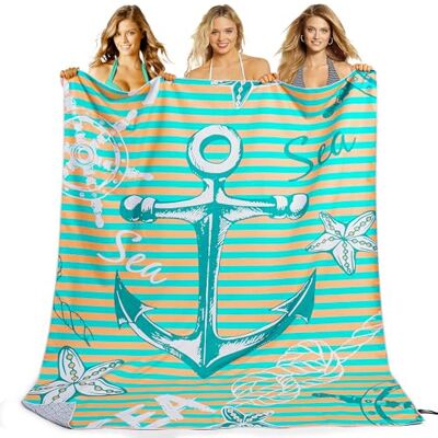 KUOGAS XXL strandlaken 200 x 145 cm, grote sneldrogende microvezel, zandvrij KUOGAS XXL strandlaken 200 x 145 cm, grote sneldrogende microvezel, zandvrij