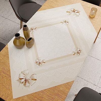 PETTI Artigiani Italiani Keukentextiel accessoires modern middelpunt 90 x 90 cm microvezel elegant tafelloper tafelkleed in digitale print strik beige 100% gemaakt in PETTI Artigiani Italiani Keukentextiel accessoires modern middelpunt 90 x 90 cm microvezel elegant tafelloper tafelkleed in digitale print strik beige 100% gemaakt in