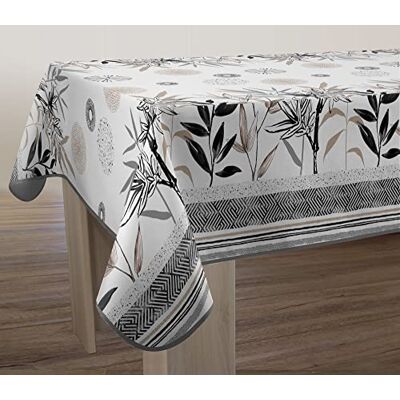 Le linge de Jules Stevia Tafelkleed, vuilafstotend, rechthoekig, 150 x 200 cm, zwart, beige, grijs, ecru Le linge de Jules Stevia Tafelkleed, vuilafstotend, rechthoekig, 150 x 200 cm, zwart, beige, grijs, ecru