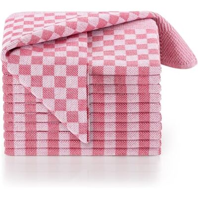 Blumtal set van 20 theedoeken hoogwaardige handdoeken set, 100% katoen, 50x70 cm, rood geruit Blumtal set van 20 theedoeken hoogwaardige handdoeken set, 100% katoen, 50x70 cm, rood geruit