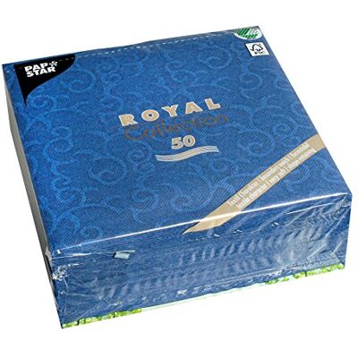 PAPSTAR , #84888 50 servetten "Royal Collection" 1/4 40 x 40 cm gevouwen donkerblauw Casali PAPSTAR , #84888 50 servetten "Royal Collection" 1/4 40 x 40 cm gevouwen donkerblauw Casali