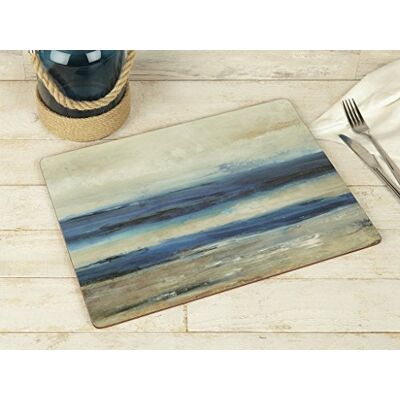 Creative Premium Tops Wine Premium Set van 4 Placemats met Kurk Rug, Dicht Hout, Blauw, Grote Placemat Creative Premium Tops Wine Premium Set van 4 Placemats met Kurk Rug, Dicht Hout, Blauw, Grote Placemat