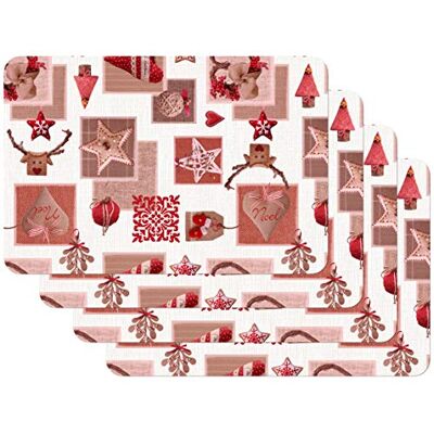 Venilia SANTA 59066 Placemat, 45 x 30 cm, 4-delig, antislip, hittebestendig, van polypropyleen Venilia SANTA 59066 Placemat, 45 x 30 cm, 4-delig, antislip, hittebestendig, van polypropyleen