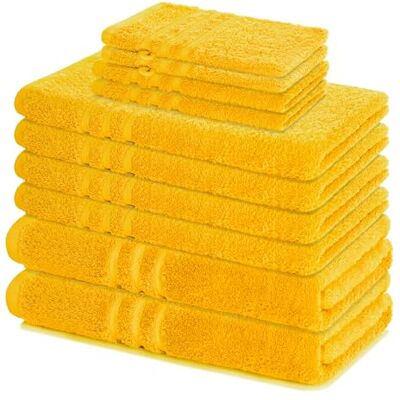 Lavea ® Badhanddoekenset, 10-delig, koolzaadgeel 100% katoen – 4 x handdoeken, 2 x douchehanddoeken, 2 x gastendoekjes, 2 x washandjes Lavea ® Badhanddoekenset, 10-delig, koolzaadgeel 100% katoen – 4 x handdoeken, 2 x douchehanddoeken, 2 x gastendoekjes, 2 x washandjes