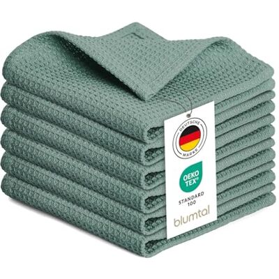 Blumtal Keukentheedoek, 30 x 30 cm, 6 stuks, katoen, 100% theedoeken, wafeldoek, machinewasbaar op 60 °C, theedoek, theedoek, keukenhanddoek, absorberend, tafellinnen, groen Blumtal Keukentheedoek, 30 x 30 cm, 6 stuks, katoen, 100% theedoeken, wafeldoek, machinewasbaar op 60 °C, theedoek, theedoek, keukenhanddoek, absorberend, tafellinnen, groen