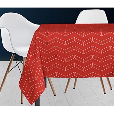 Soleil d'ocre Space tafelkleed, polyester, rood, 140 x 300 cm Soleil d'ocre Space tafelkleed, polyester, rood, 140 x 300 cm