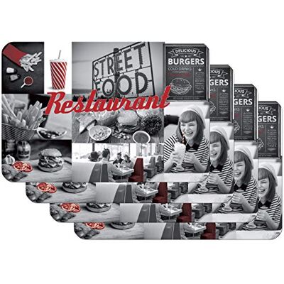 Venilia Restaurant 59087 Placemat, 45 x 30 cm, 4-delig, antislip, hittebestendig, van polypropyleen Venilia Restaurant 59087 Placemat, 45 x 30 cm, 4-delig, antislip, hittebestendig, van polypropyleen