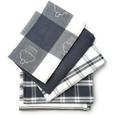 LivinEase Set van 10 theedoeken, 100% katoen, absorberend, 70 x 50 cm, grijs LivinEase Set van 10 theedoeken, 100% katoen, absorberend, 70 x 50 cm, grijs