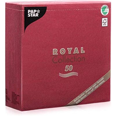 PAPSTAR Royal Collection 11608 servetten, 1/4, 40 x 40 cm, bordeauxrood, 50 stuks PAPSTAR Royal Collection 11608 servetten, 1/4, 40 x 40 cm, bordeauxrood, 50 stuks