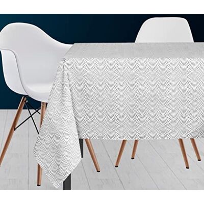 Soleil d'ocre , Pauw Tafelkleed, vuilafstotend, rechthoekig, polyester, wit, 140 x 300 cm Soleil d'ocre , Pauw Tafelkleed, vuilafstotend, rechthoekig, polyester, wit, 140 x 300 cm