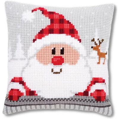 Vervaco Kerstman Kruissteek Kussen Kit Inclusief Cap Vervaco Kerstman Kruissteek Kussen Kit Inclusief Cap